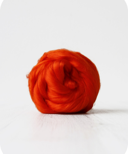Viscose Top-Orange. Great for use in needle or wet felting. Felting Supplies and Accessories
