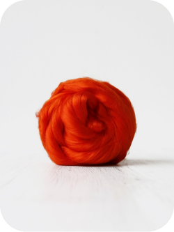 Viscose Top-Orange. Great for use in needle or wet felting. Felting Supplies and Accessories