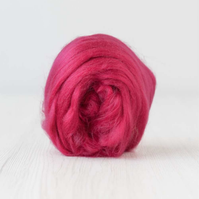 Viscose Top-Raspberry. Great for use in needle or wet felting. Felting Supplies and Accessories