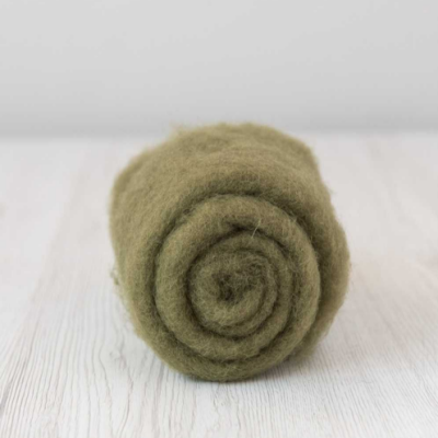 Carded Maori Wool - Olive