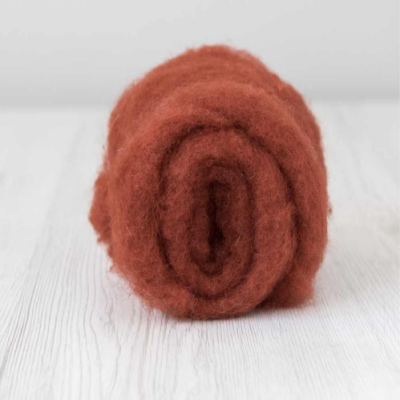 Carded Maori Wool - Rust