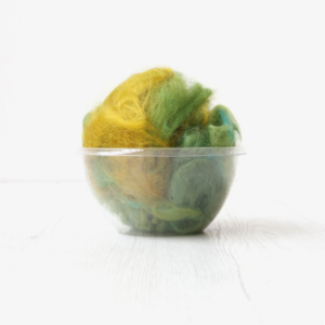 Wool Tops Wool Waste - Bright Medium Green
